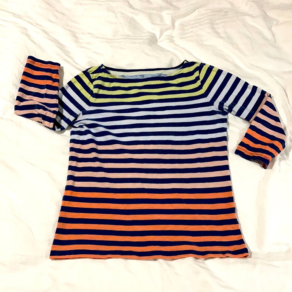 3/4 sleeve striped art tee